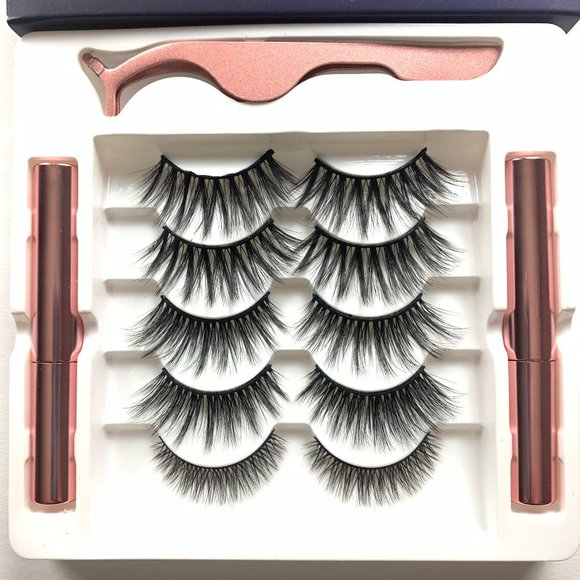 Magnetic Eyelashes and Eyeliner Kit 5 Pairs - Picture 1 of 5